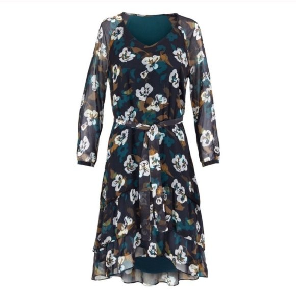 CAbi 3460 Pirouette Floating Flowers Dress Large VGUC - Picture 2 of 9